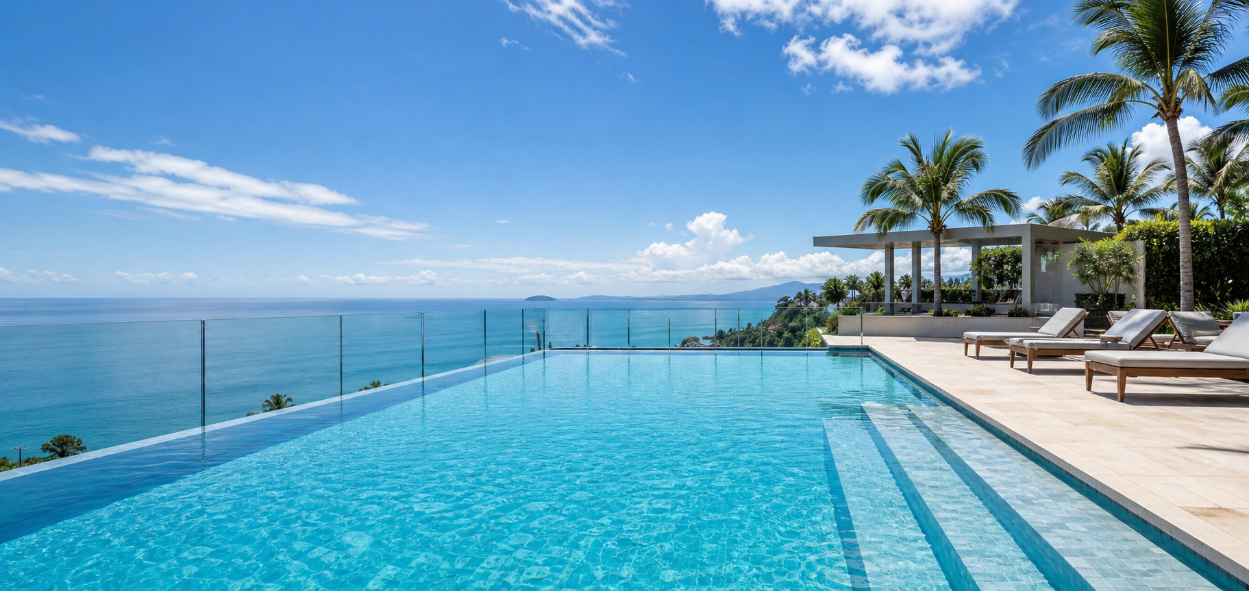 Comparativo de piscina residencial antes e depois da limpeza